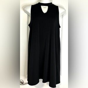 Maurices Sz 0 Black Keyhole Neckline Sleeveless Y2K Mini Dress Grunge Punk Goth